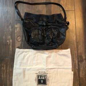 Frye Brooke Drawstring Hobo Black